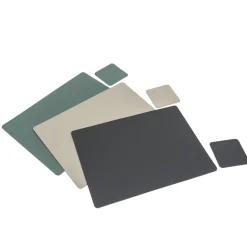 Set de table en cuir recyclé - rectangulaire, Graphite