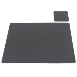 Set de table en cuir recyclé - rectangulaire, Graphite