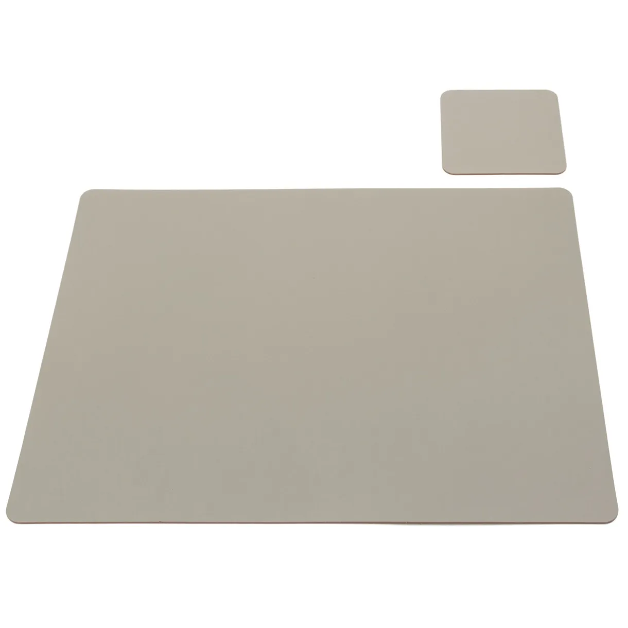 Set de table en cuir recyclé - rectangulaire, Gris Cendré