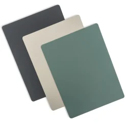 Set de table en cuir recyclé - rectangulaire, Gris Cendré