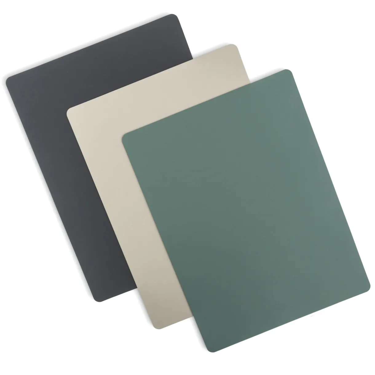 Set de table en cuir recyclé - rectangulaire, Gris Cendré