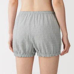 Short ballon en double gaze à pois dobby pour femme