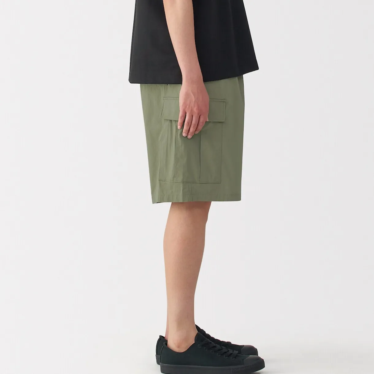 Short cargo en mélange de coton délavé pour homme