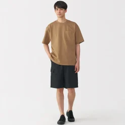 Short cargo en mélange de coton délavé pour homme