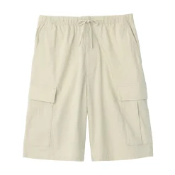 Short cargo en mélange de coton délavé pour homme