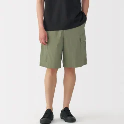 Short cargo en mélange de coton délavé pour homme