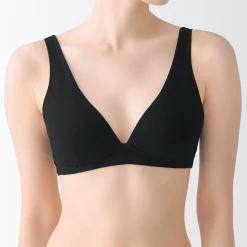 Soutien‐gorge plongeant sans armature en mélange de coton pour femme