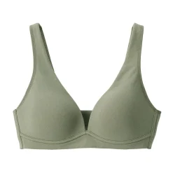 Soutien‐gorge plongeant sans armature en mélange de coton pour femme