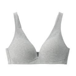 Soutien‐gorge plongeant sans armature en mélange de coton pour femme