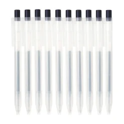 Stylo à bille à encre gel rétractable bleu marine - 0,5 mm - Lot de 10