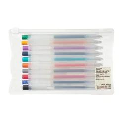 Stylo à bille à encre gel rétractable coloré - 0,5 mm - Lot de 10