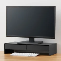 Support d'écran en acier avec tiroir ‐ large