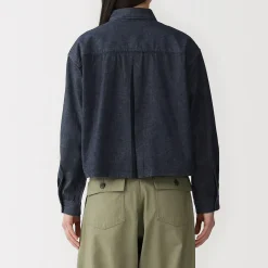 Sur-chemise légère en denim de kapok mélangé pour femme