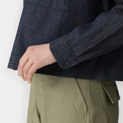 Sur-chemise légère en denim de kapok mélangé pour femme