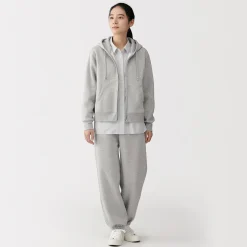 Sweat-shirt à capuche zippé en coton mélangé pour femme