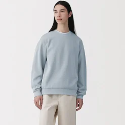 Sweat-shirt à col ras du cou et à double tricot pour homme