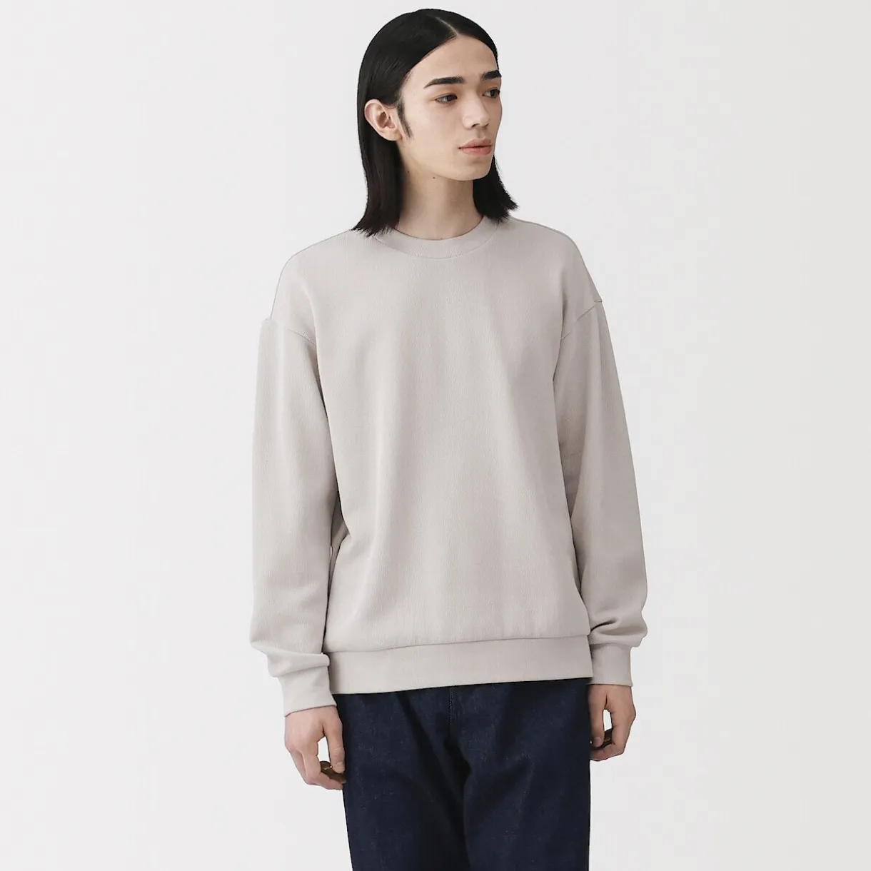 Sweat-shirt à col ras du cou et à double tricot pour homme