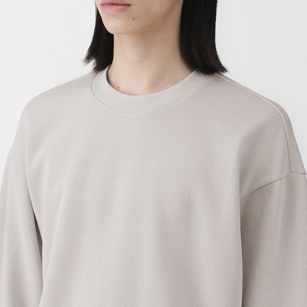 Sweat-shirt à col ras du cou et à double tricot pour homme