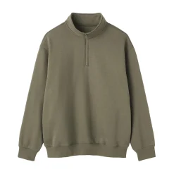 Sweatshirt à demi‐zip en coton mélangé pour homme