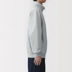 Sweatshirt à demi‐zip en coton mélangé pour homme