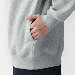 Sweatshirt à demi‐zip en coton mélangé pour homme