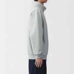 Sweatshirt à demi‐zip en coton mélangé pour homme