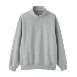 Sweatshirt à demi‐zip en coton mélangé pour homme