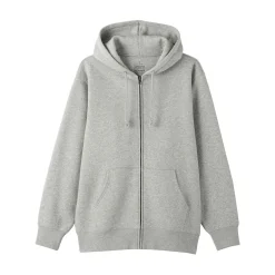Sweatshirt zippé en coton mélangé à capuche homme