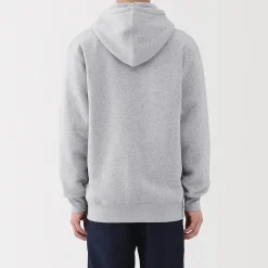 Sweatshirt zippé en coton mélangé à capuche homme