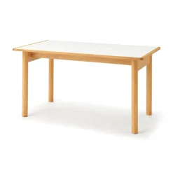 Table en hévéa avec plateau mélaminé rectangulaire ‐ M