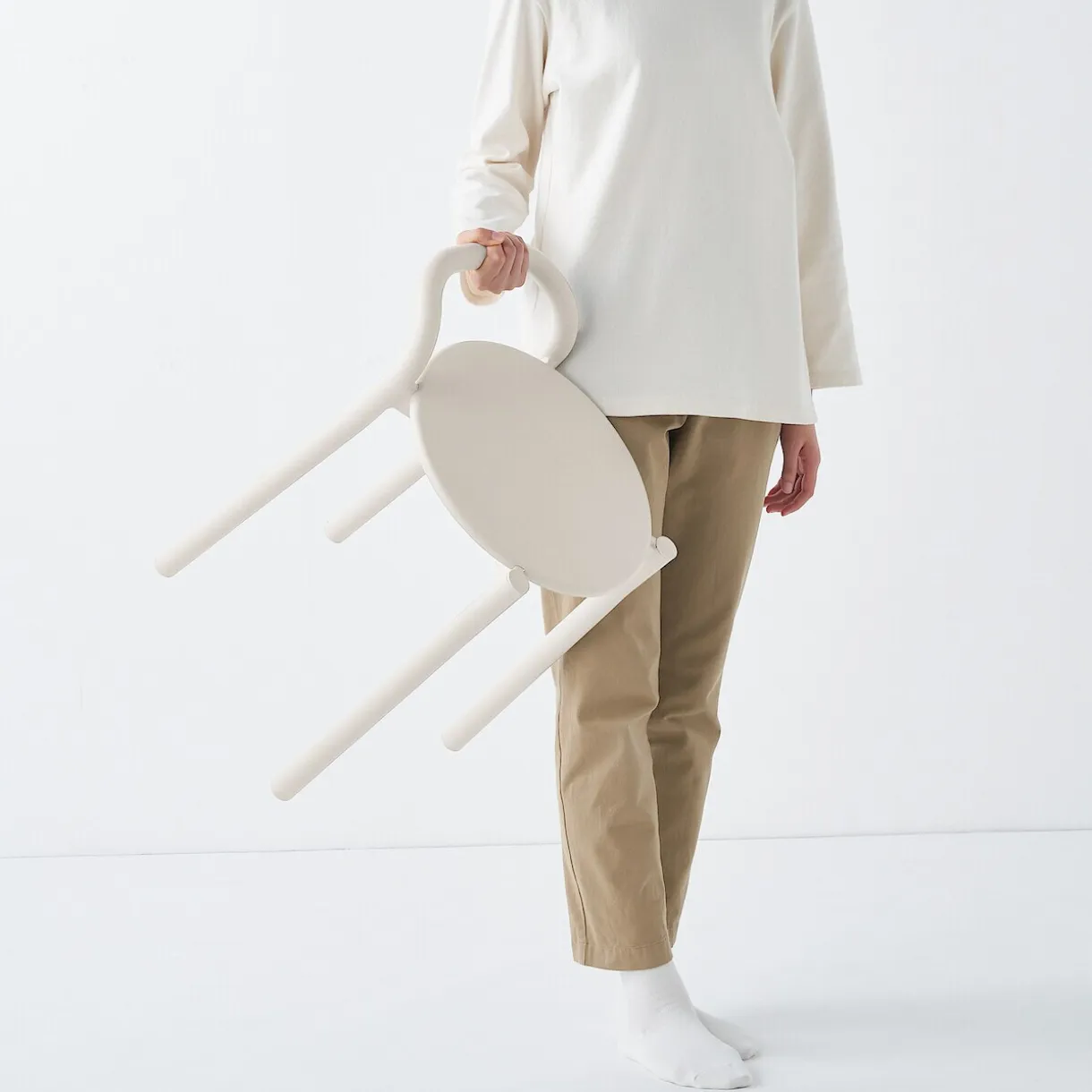 Tabouret en aluminium - Gris clair