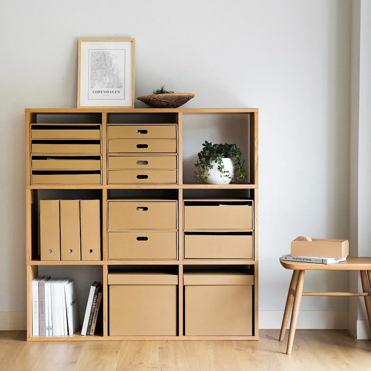 Étagère additionnelle étroite en chêne ‐ 3 niveaux (Dont Eco‐part. 0,82 €)