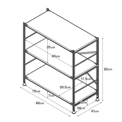 Étagère en acier gris clair - Large, petite