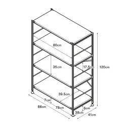 Étagère en acier gris clair - Large, moyenne