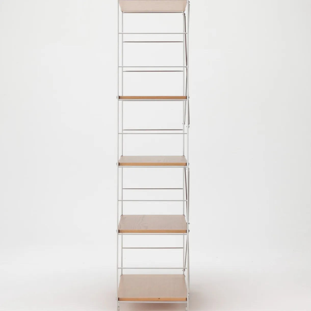 Étagère en acier inoxydable plaqué chêne (Dont Eco‐part. 3,90 €) 8061