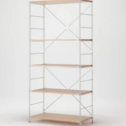 Étagère en acier inoxydable plaqué chêne (Dont Eco‐part. 3,90 €) 8061