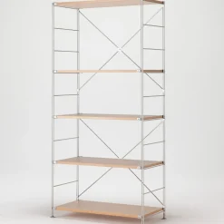 Étagère en acier inoxydable plaqué chêne (Dont Eco‐part. 3,90 €) 8061