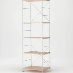 Étagère en acier inoxydable plaqué Chêne ‐ Étroite ‐ Grande 8791