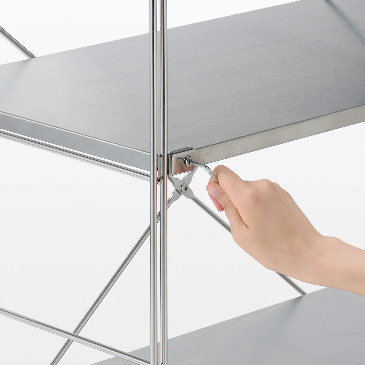 Étagère en acier inoxydable ‐ Large ‐ Grande (Dont Eco‐part. 1,80 €)