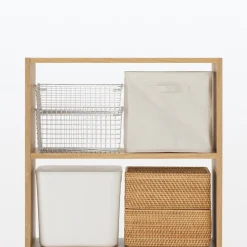 Étagère large en chêne ‐ 2 niveaux (Dont Eco‐part. 1,80€)