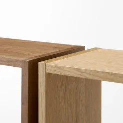 Étagère large en noyer ‐ 2 niveaux (Dont Eco‐part. 1,80 €)