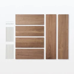 Étagère large en noyer ‐ 3 niveaux (Dont Eco‐part. 1,80 €)