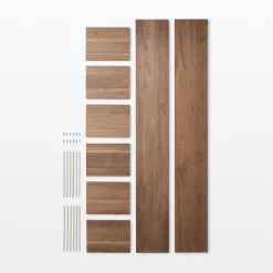 Étagère étroite en noyer ‐ 5 niveaux (Dont Eco‐part. 2,80 €)