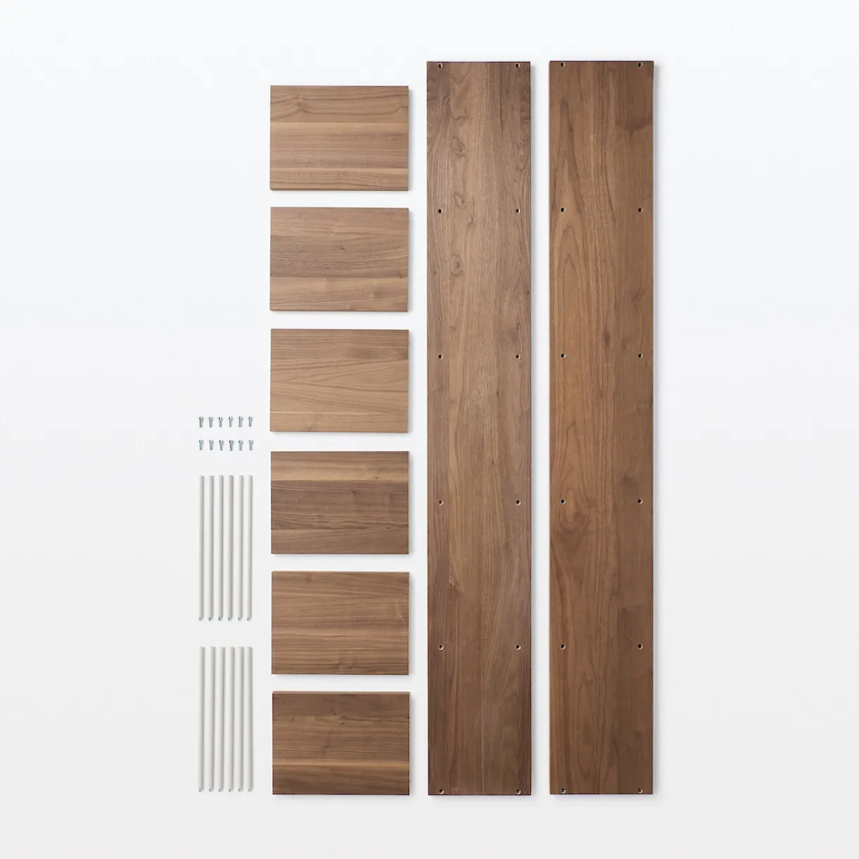 Étagère étroite en noyer ‐ 5 niveaux (Dont Eco‐part. 2,80 €)