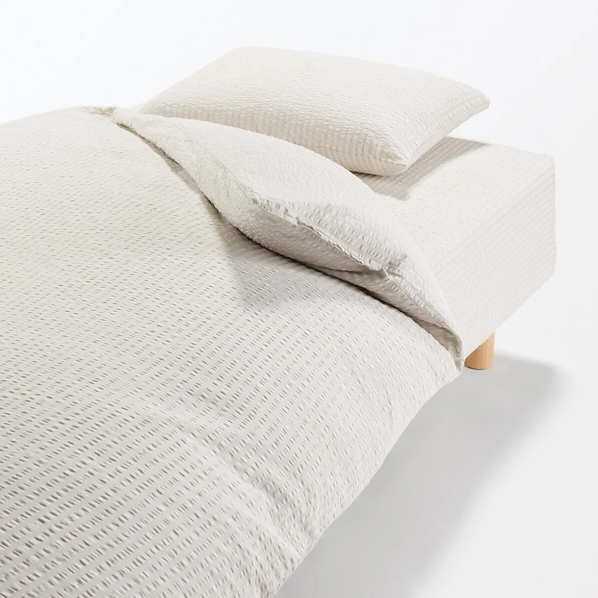 Taie d'oreiller en coton Seersucker 65 x 65 cm