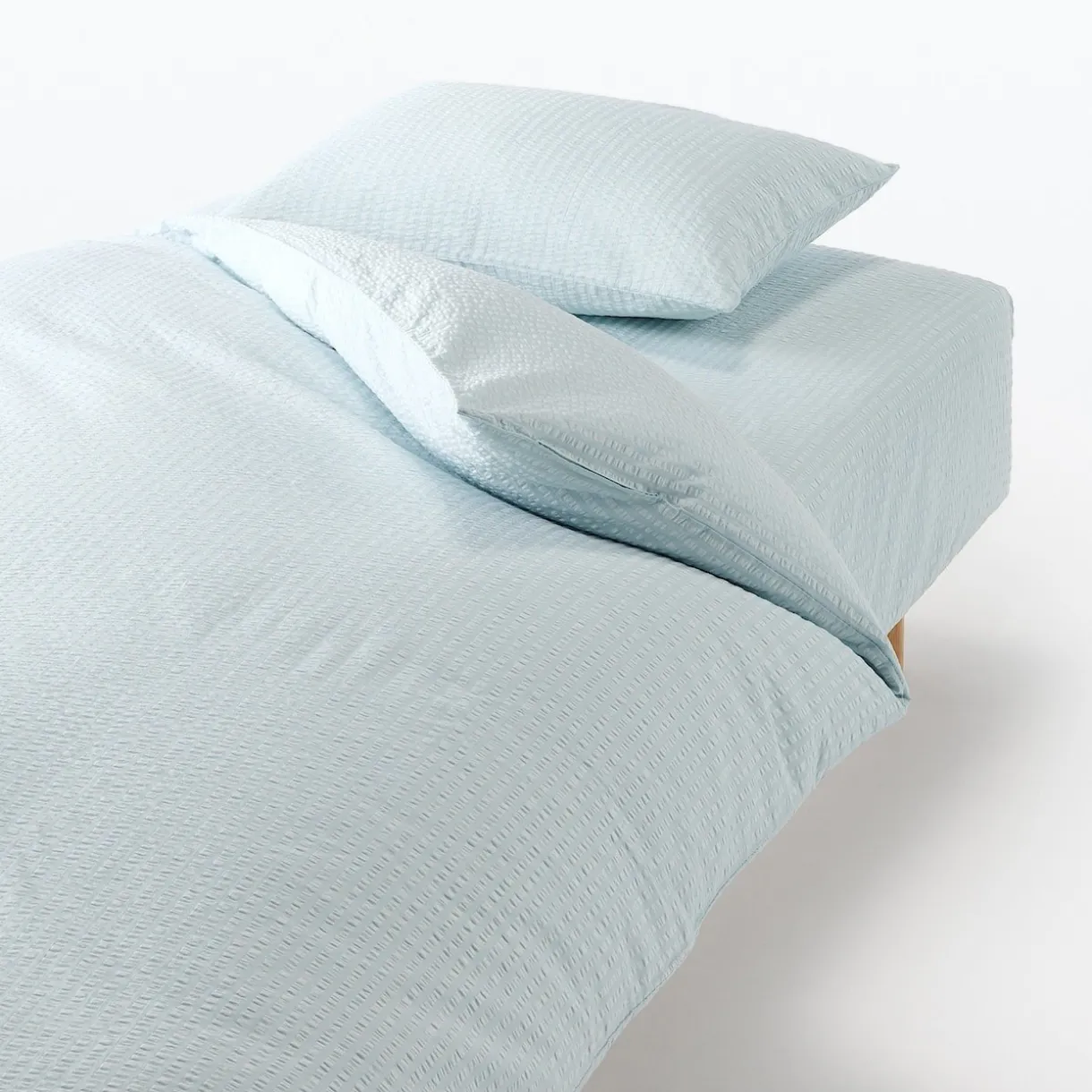 Taie d'oreiller en coton Seersucker 65 x 65 cm