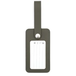Étiquette de bagage en cuir recyclé - Kaki