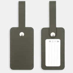 Étiquette de bagage en cuir recyclé - Kaki