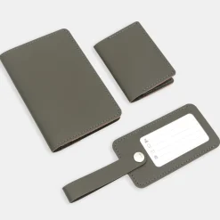 Étiquette de bagage en cuir recyclé - Kaki