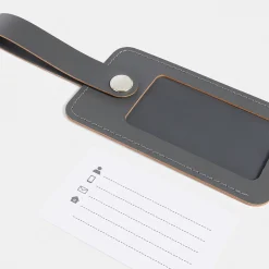 Étiquette de bagage en cuir recyclé - Grafite
